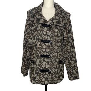 Buckle Outerwear Animal Print Wool blend coat 
Size medium